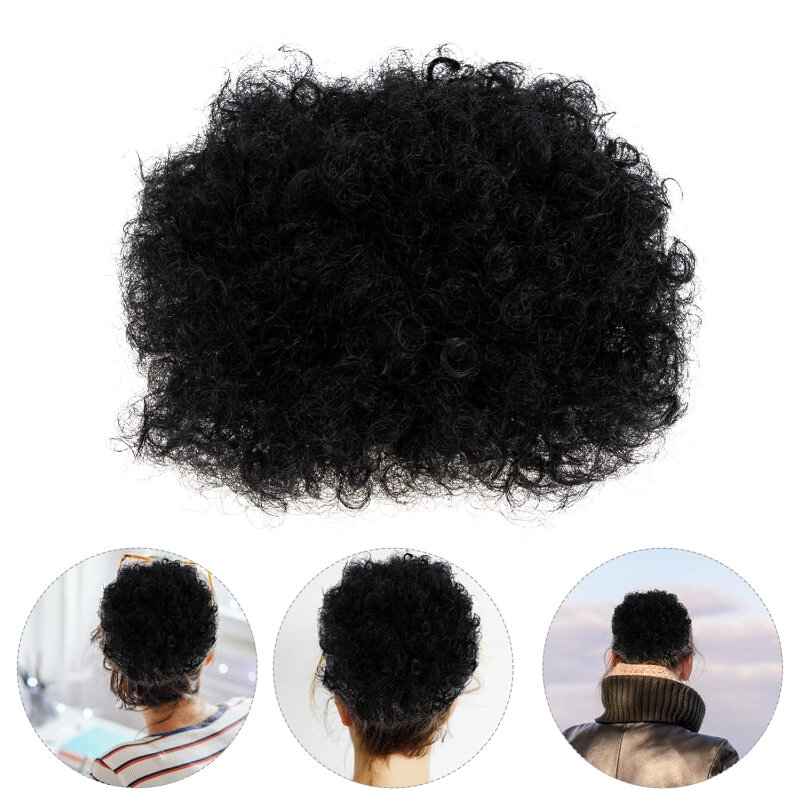 Fashion Fluffy Ball Explosion Hair for Women Reusable High Temperature Wire Wig Daily Small Roll Ball Fake Wigs for Cosplay