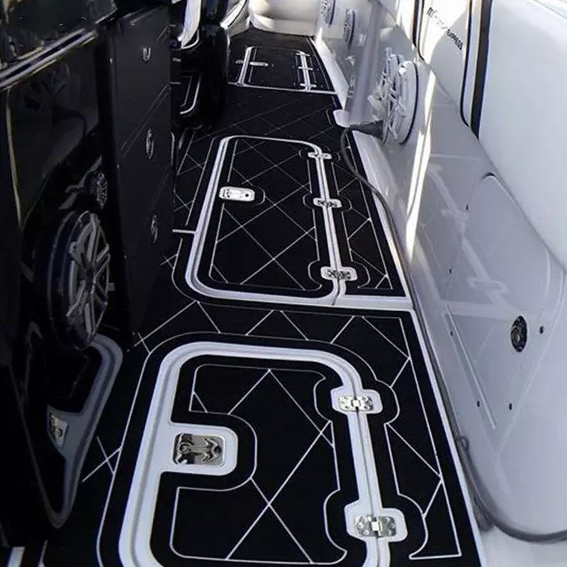 KXKZREN matras lantai busa EVA, aksesori alas lantai perahu laut, kapal jati imitasi antiselip bantalan lembaran dek busa EVA Self-Adhesive1900*700*6mm