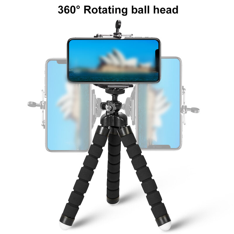 Wysokiej jakości statyw mobilny elastyczny Mini gąbka ośmiornica gąbka statywu do Iphone Mini uchwyt na aparat z klipsem