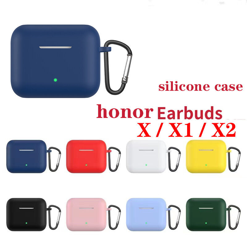 Para huawei honra fones de ouvido x caso cor sólida à prova de choque silicone caso fundas honra x1 x2 hearphone proteger capa