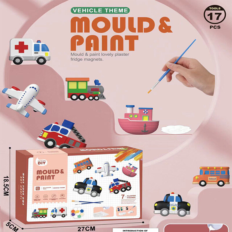 Gips puppe farbige Kinder Farb malerei DIY handgemachte Materialien kreative kleine Bär Graffiti männliche und weibliche Spielzeuge