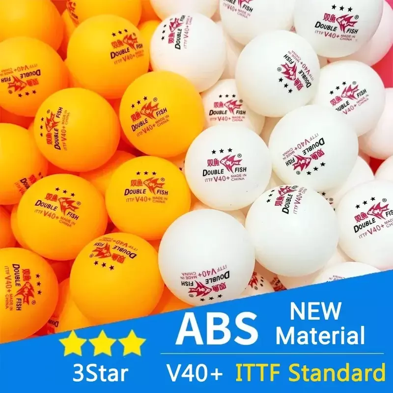 Originele Dubbele Vis V40 + 3 Star 30 Stks Ping Pong Ball Seamed Abs Nieuw Materiaal Tafeltennisballen Ittf Standaard Ping Pong Ballen