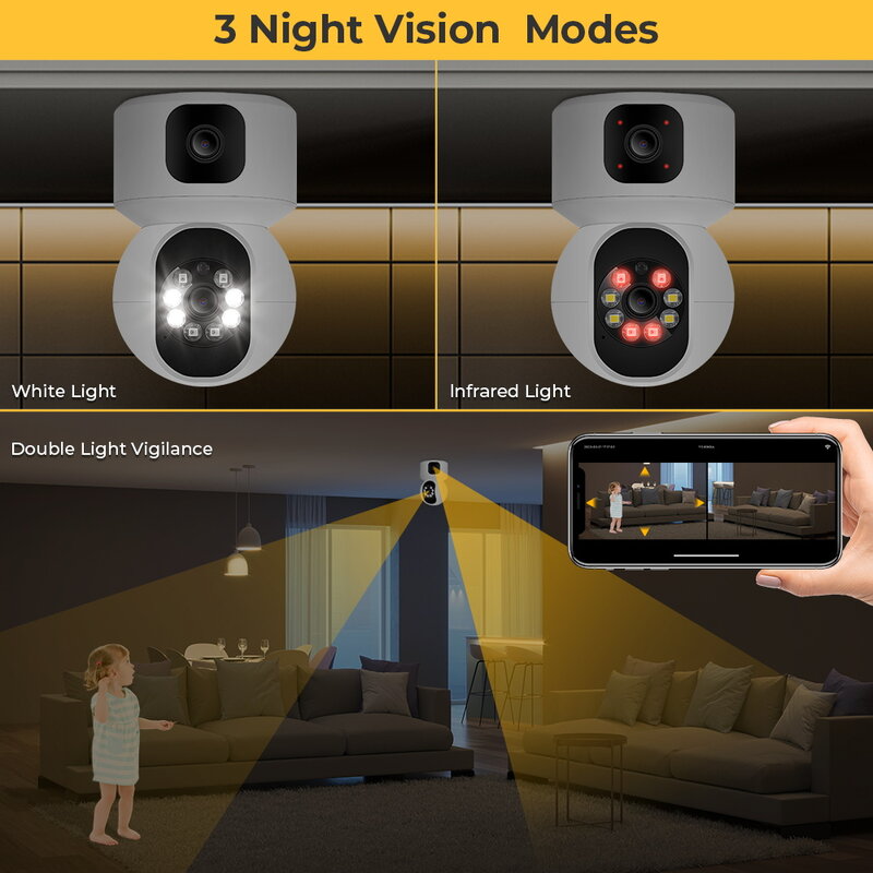 Besder 4MP Wifi Camera Met Dual Schermen Babyfoon Nachtzicht Indoor Mini Ptz Beveiliging Ip Camera Cctv Bewakingscamera 'S