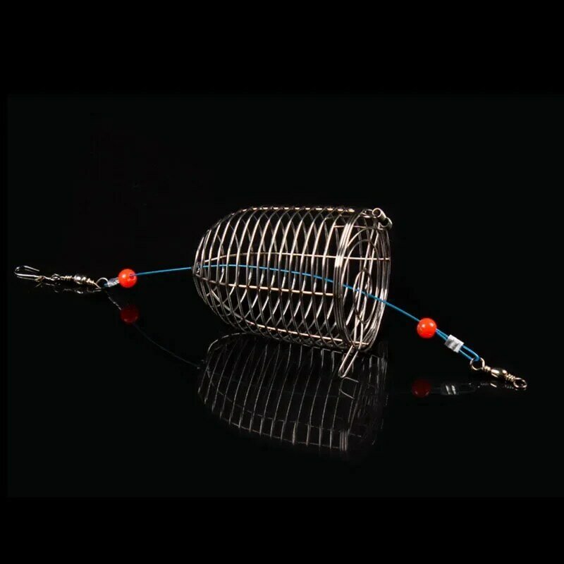 ステンレス鋼の長距離金属製ネスティング装置,釣り用ケージ,餌用フィーダー,釣り道具アクセサリー,1個