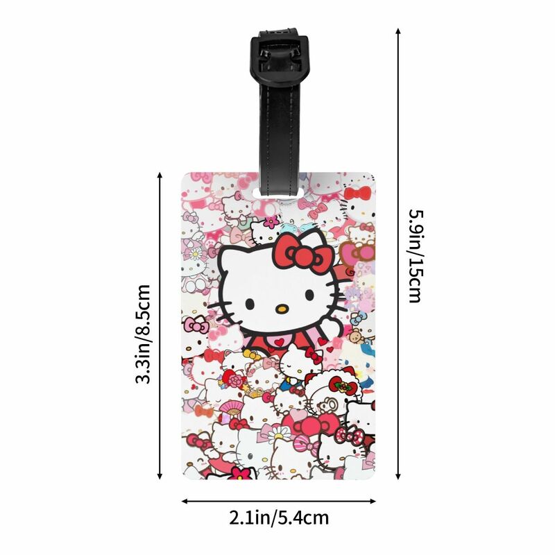 ป้ายติดกระเป๋าเดินทางกระเป๋าเดินทางกระเป๋าเดินทางป้องกันความเป็นส่วนตัวของป้ายกระเป๋า Hello Kitty Sanrio ออกแบบได้ตามต้องการ