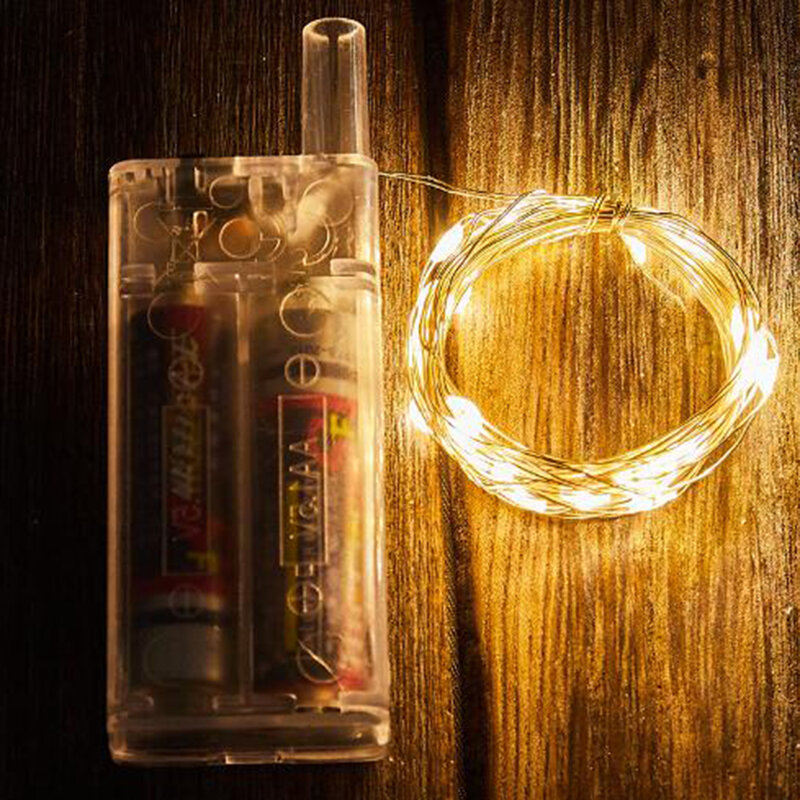 Lampki LED na drucie miedzianym zasilany z baterii prezent na ślub pudełko bukiet kolorowy łańcuch światło dekoracja domu