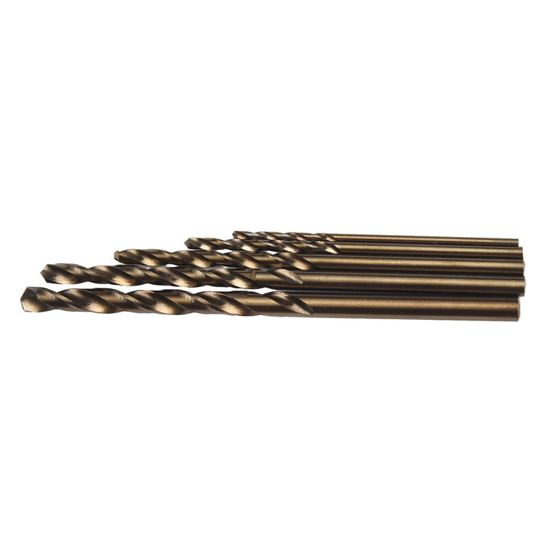 5pcs HSS M35 Cobalt Drill Bit for Stainless Steel Precision Work Auger Type Material with Superior Heat Resistance