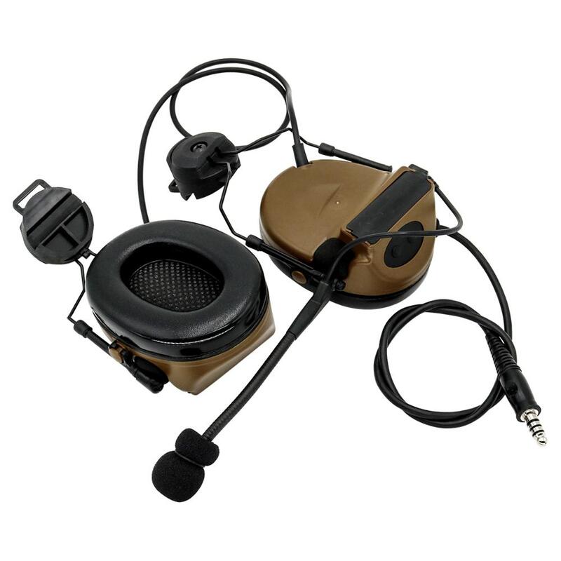 Headphone Walkie-talkie, Headphone taktis pengurang kebisingan aktif COMTAC II Headset Airsoft menembak pelindung pendengaran earmuff taktis