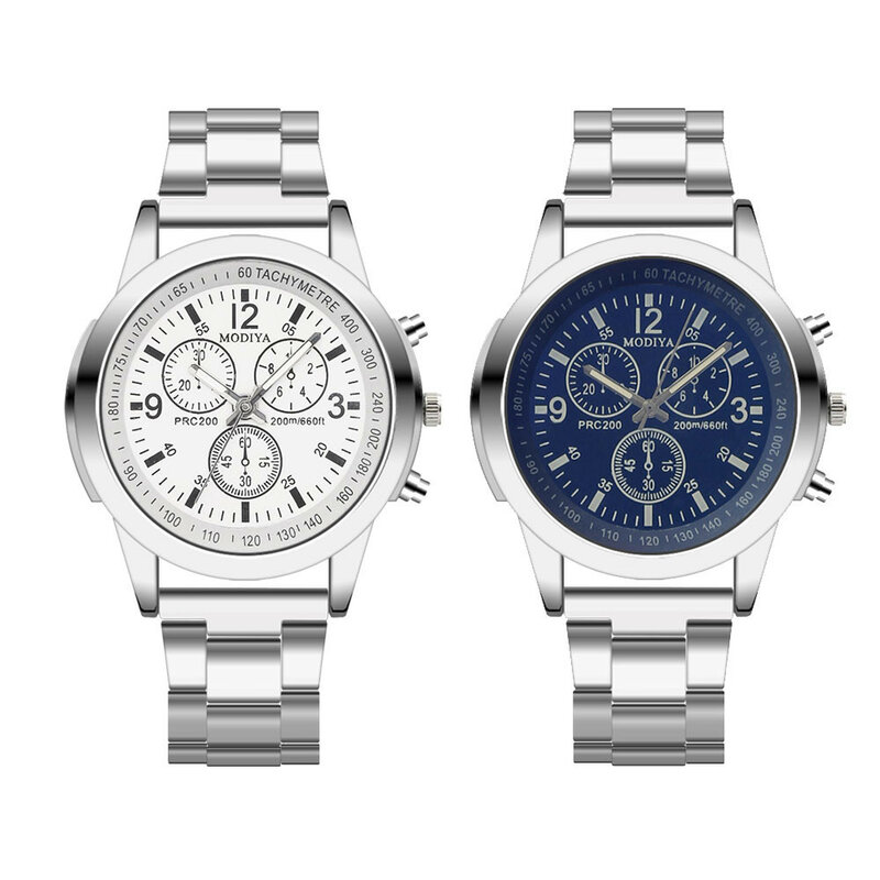 Fashion Mens Stainless Steel Luxury Watches Luxury Quartz Wristwatch Calendar Luminous Clock Men Business Casual Watch