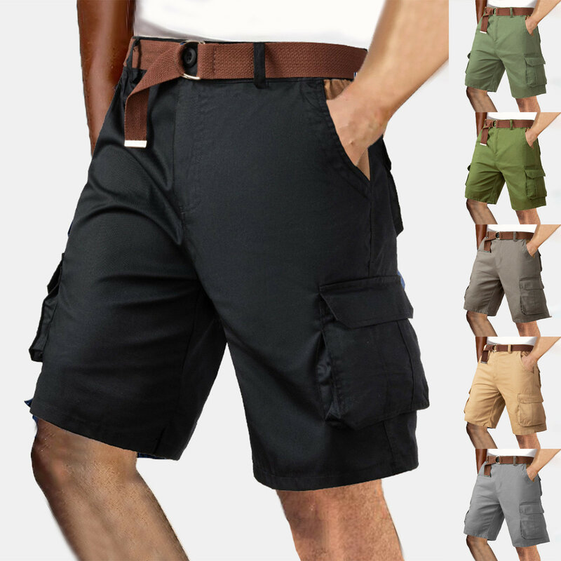 Pantalones cortos deportivos para hombre, Shorts de verano para senderismo al aire libre, Jogging, informales, rectos, estilo Cargo, para diario, con bolsillos