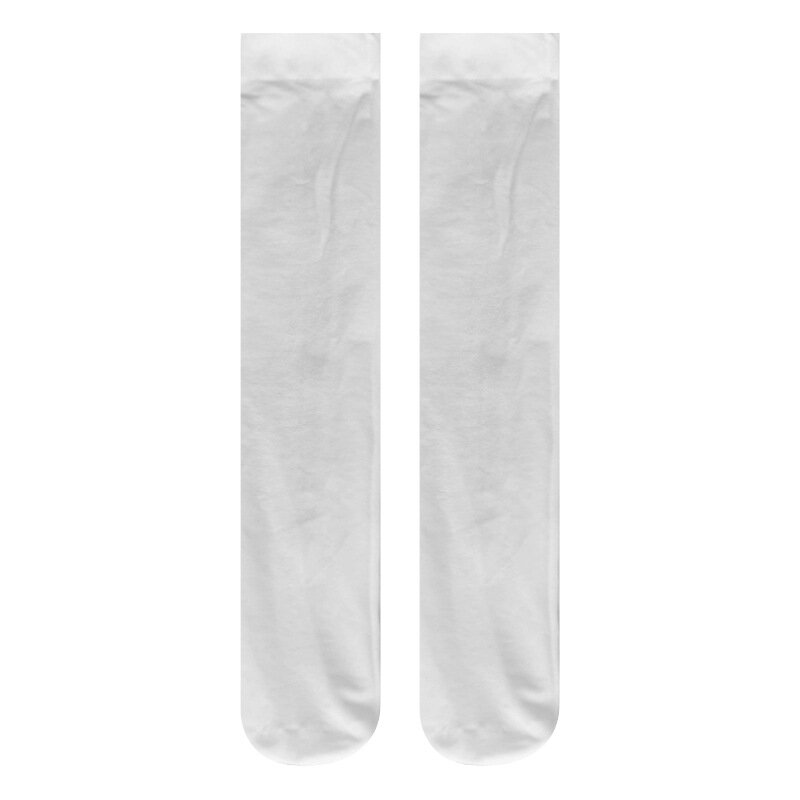 JK-Bas mignons en nylon pour femmes, chaussettes longues Lolita noires et blanches, chaussettes hautes au genou, document solide, mode filles, cosplay Kawaii sexy