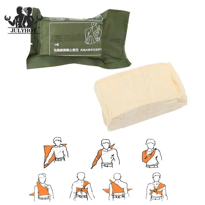 82 dreieckiges Handtuch Erste-Hilfe-Kit Kompression desinfektion tragbares explosives Trauma Erste-Hilfe-Kit Sicherheits nadel Verbrennungs verband