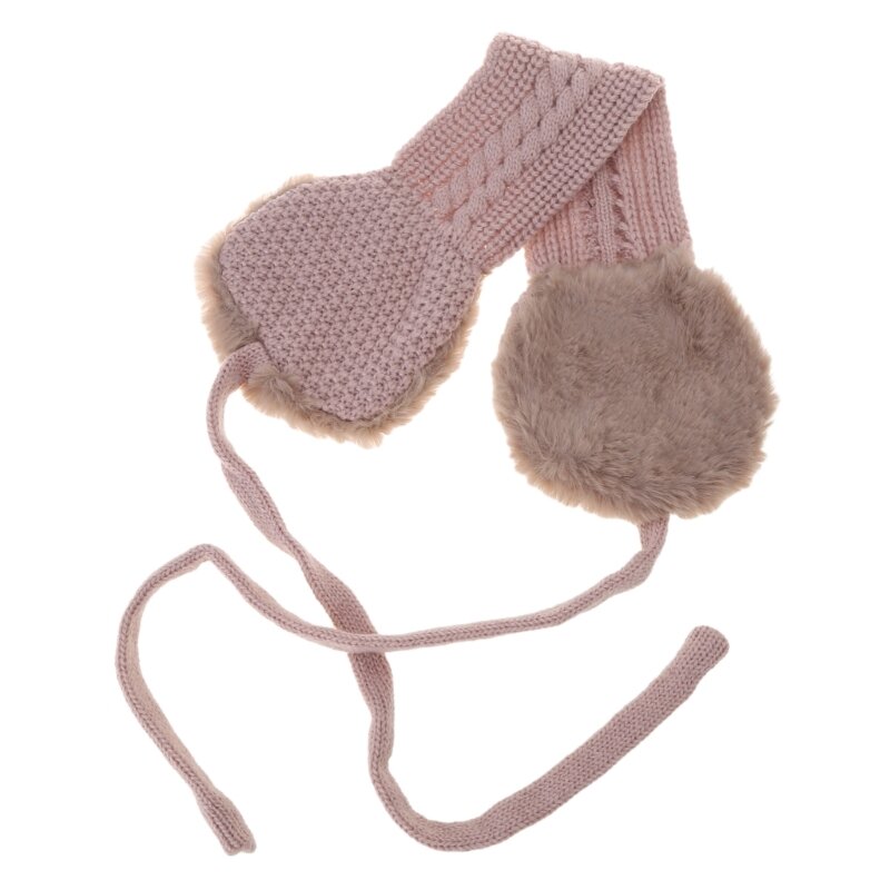 652F Baby Winter Unisex Ear Muffs Knitted Warm Earmuffs Boys Girls Crochet Ear Warmers Outdoor Ear Covers Headband