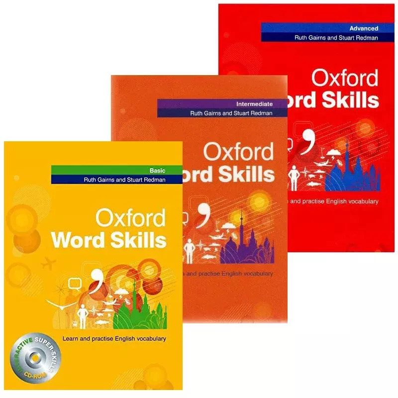 フルカラーoxford単語スキル変換、基本、中間、上級学習、および実践的な英語資料テキスト