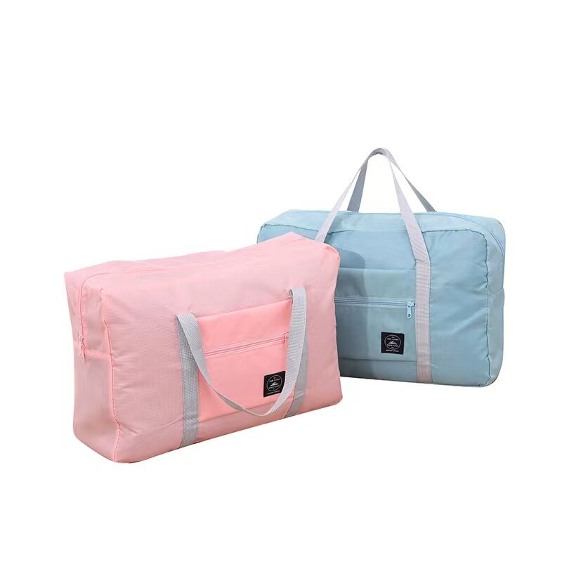 Tas perjalanan dapat dilipat tas nilon tas kapasitas besar tas jinjing tahan air wanita pria pengatur pakaian penyimpanan perjalanan