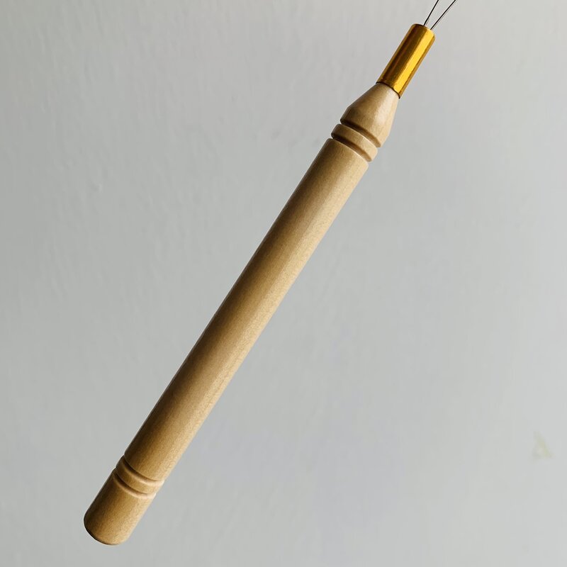 Outil de boucle de micro anneaux, enfileur de boucle, aiguille de traction, utilisé avec une pince à cheveux et des perles pour les outils d'extension de plumes de cheveux humains