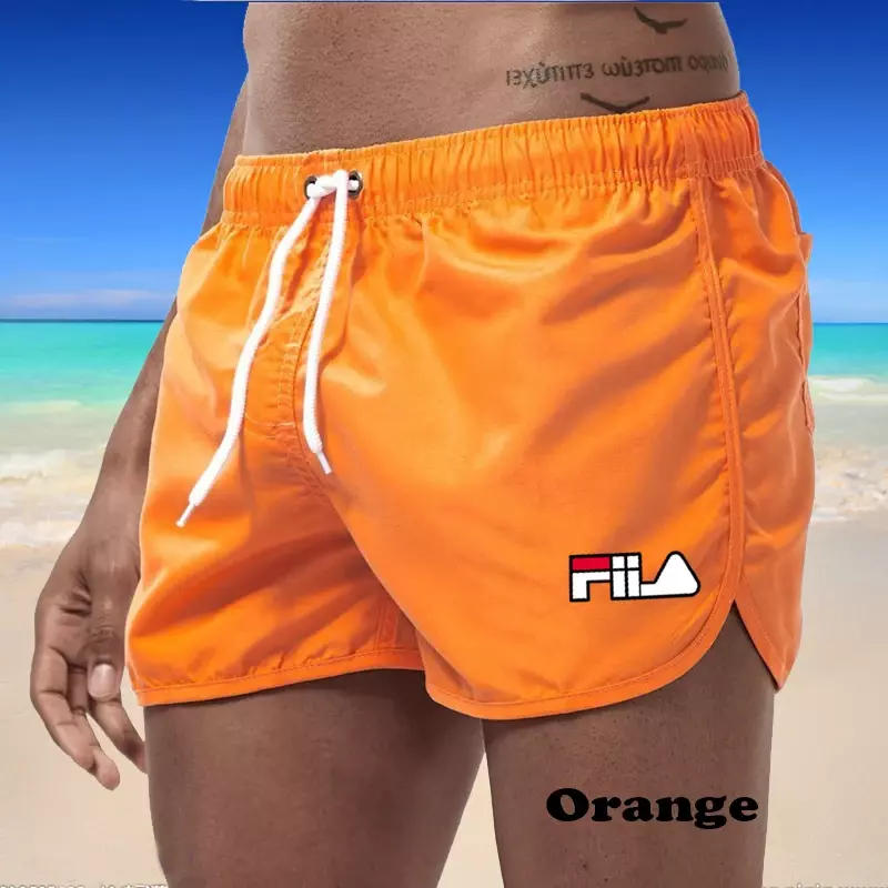 Pantaloncini da spiaggia Casual multicolori stampati ad asciugatura rapida e traspiranti da uomo, pantaloncini sportivi a tre vie da uomo Casual
