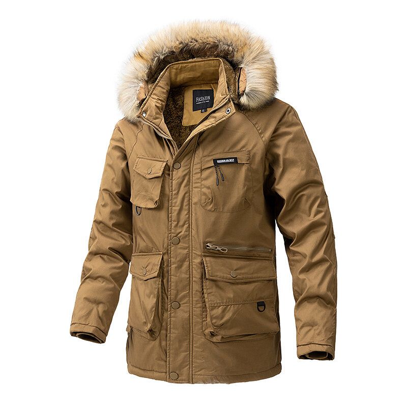Winter Jacket Men Thicken Fleece Jackets Male Streetwear Windbreaker Parkas Coat Detachable Hoodies Cotton-padded Man Clothing
