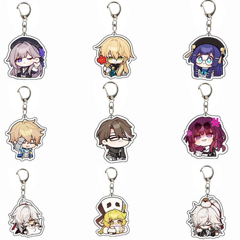 Game Honkai Star Rail Character Series Acrylic Double Sided Keychain Fashion Anime Theme Pendant Cosplay Peripheral Accessories