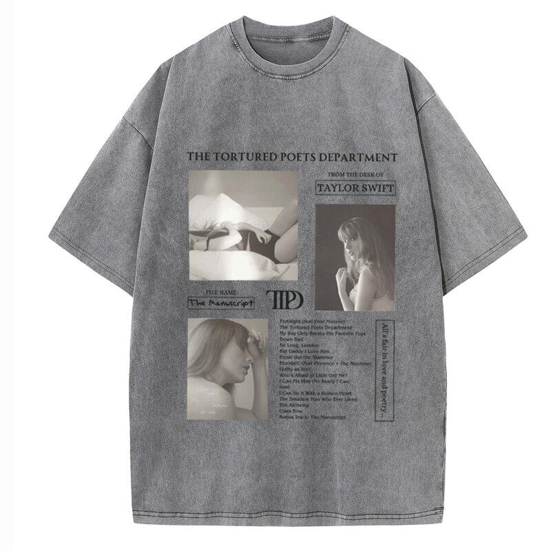 The Tortured Poets Department  Shirts Men Women Harajuku Cotton Vintage T-Shirts