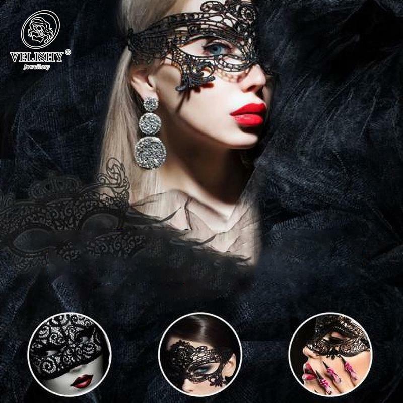 หน้ากากลูกไม้เซ็กซี่ผู้หญิง Eye ฮาโลวีนหน้ากากงานปาร์ตี้คอสเพลย์เครื่องแต่งกาย Venetian Carnival ครึ่งหน้ากากปิดหน้าขายส่ง
