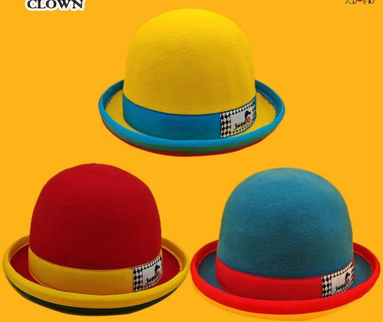 หมวกตัวตลก Juggle หมวกขนแกะหลากหลายนำเข้าหมวกพาเหรดมหัศจรรย์หมวกพาเหรดบนเวทีอุปกรณ์ประกอบฉากที่หลากหลาย
