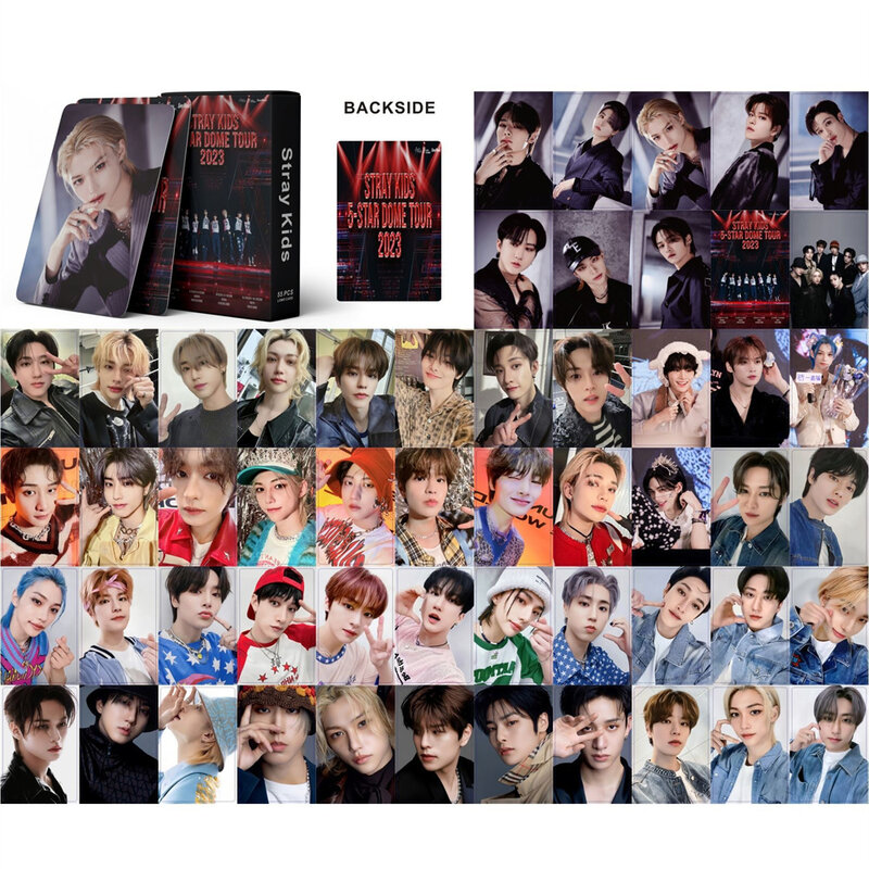 55pcs Kpop StrayKids Photocard Albums 5 STAR Lomo Card CHANGBIN Hyunjin Felix Photo Postcard for Fans Collection