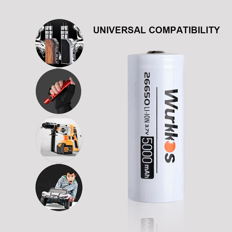 Wurkkos 3,7 v 5000mah Ionen batterie spitz 3c Hochleistungs-Entladung Li-Ionen-Batterien Taschenlampe (Zoom) als Geschenk