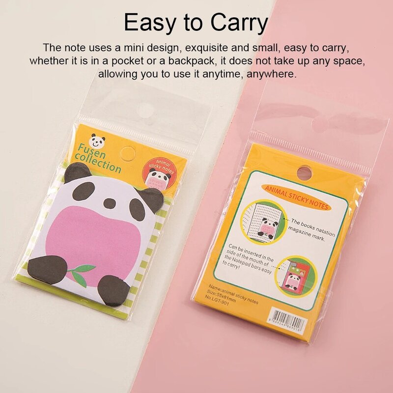 Cute Animal Sticky Notes Refrigerator Note Notepad Student School Memo Message Sticker for Pupils Children Elephant