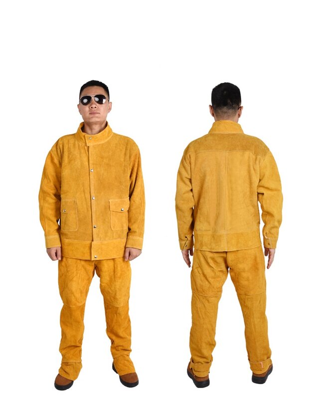 Cowhide Welding Suit Safety Welder Labor Uniform Heat Flame Resistant Special Protective Clothing Anti-Scalding Anti-arc Leather
