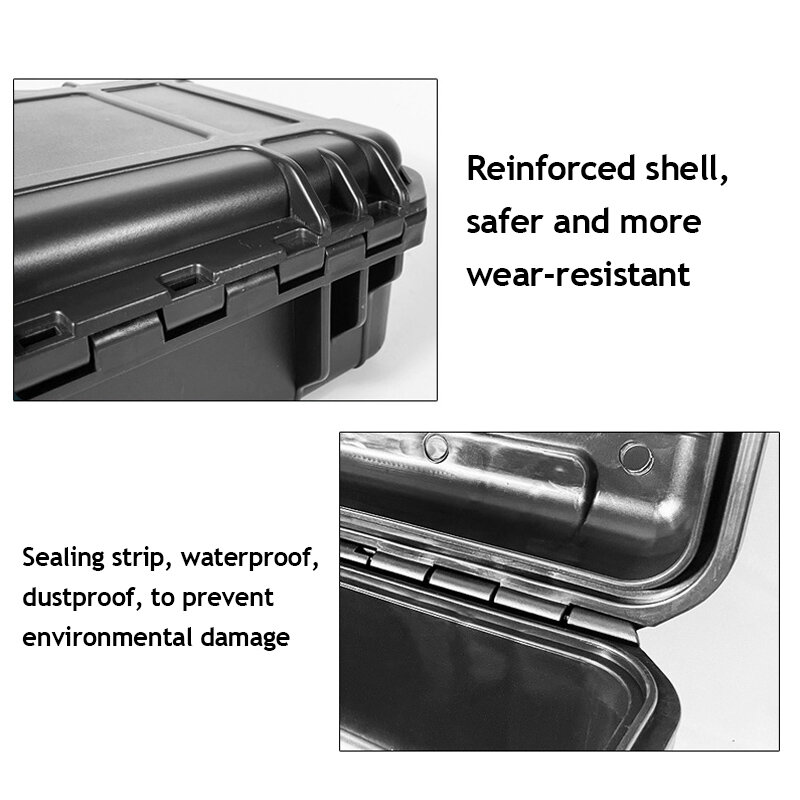 กล่องเครื่องมือพลาสติก ABS แบบแข็งกล่องเครื่องมือซองกันน้ำกันกระแทกสำหรับกระเป๋าเดินทางแบบกลไกกล่องเก็บเครื่องมือ