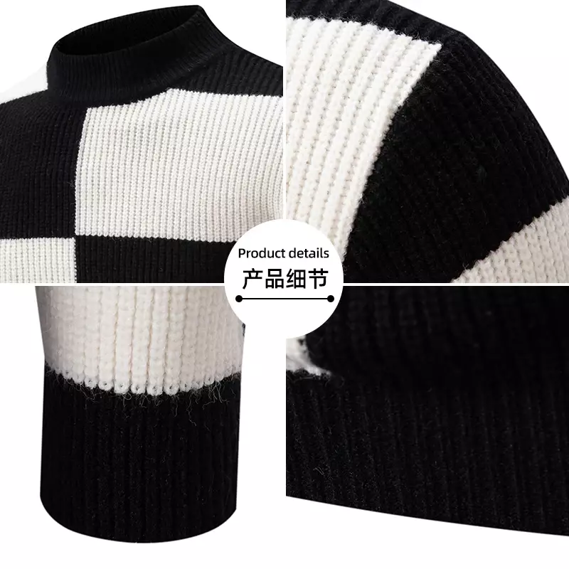 Suéter de cuello cálido para hombre, Jersey de punto informal, Tops cálidos, otoño e invierno, alta calidad, nuevo