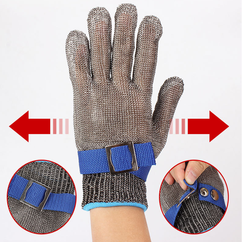 Guanti in acciaio inossidabile Anti-taglio 장macellazione giardinaggio protezione delle mani guanti da lavoro guanti da cucina in rete metallica