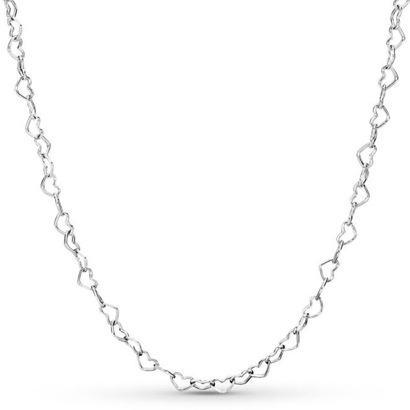 Roségold verbunden Herzen Unendlichkeit kette Basic Sterling Silber Halskette für Frauen Hochzeit Set Mode Perle Charme DIY Schmuck