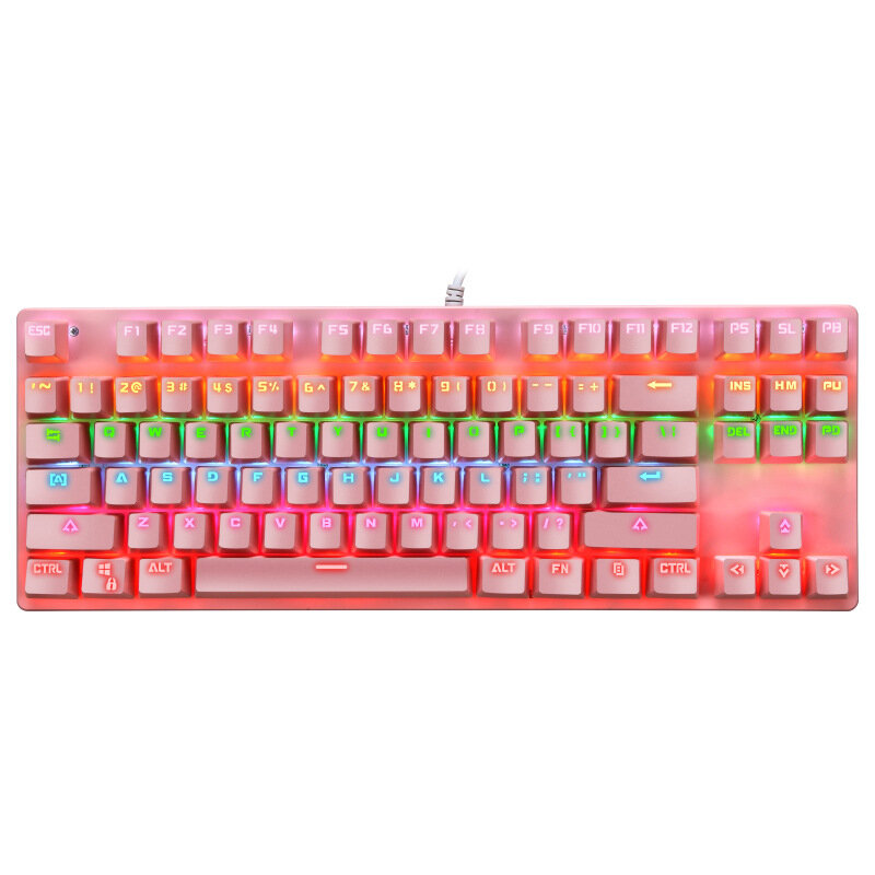 Real Mechanical 63 Key Red Green Axis Type-C MINI Wired Keyboard  For Computer Notebook External Office E-games RGB Lights