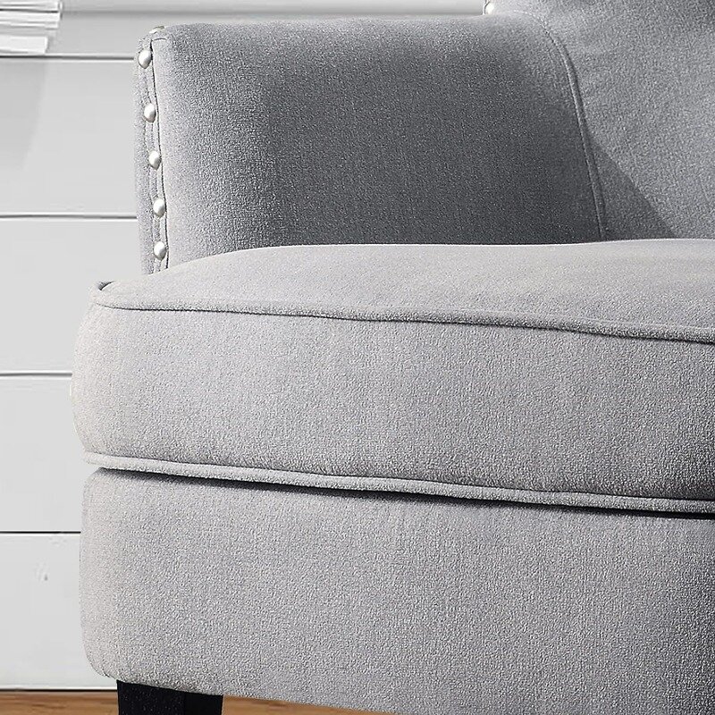 Rovisa Atlas Mid-Century Modern Lounge Arm accogliente sedia imbottita trapuntata con cuscino morbido per soggiorno