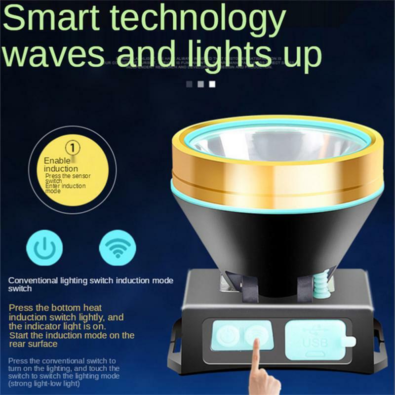 LED Scheinwerfer Scheinwerfer Multi-funktion Sensor Laufen Outdoor Angeln Starke Arbeit Licht Taschenlampe