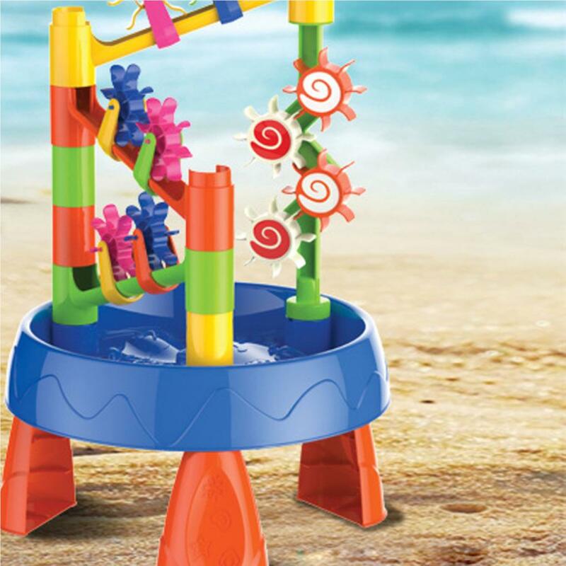 Portable Funnel Beach Table Toy Smooth Seaside Water Wheel Table Toys Water Digging Play Sand Kit for Home Garden
