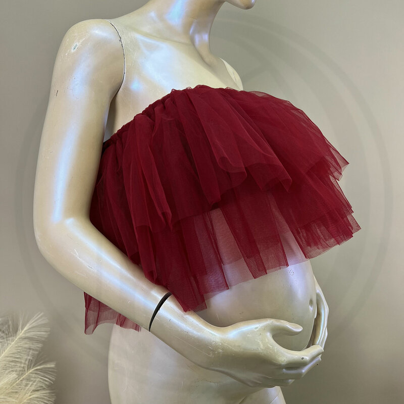Tiulowa sukienka ciążowa Don & Judy krótki Top spódnica sesja zdjęciowa przylegająca bluzka bluzka na imprezę bal fotografia kobiet w ciąży prezent Babyshower