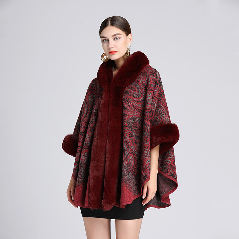 Nuovo scialle invernale con cappuccio plus-size cappotto di lana cardigan donna
