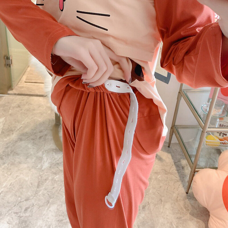 Zestawy piżam ciążowa wiosenne karmienie piersią ciążowa odzież damska bielizna nocna długa w ciąży kreskówka odzież domowa garnitur Pijama