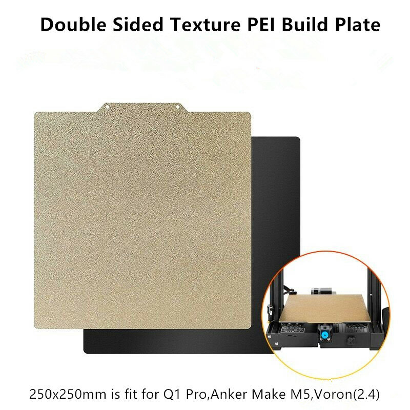 Aggiornamento energetico QIDI Q1 Pro PEI Build Plate 250x250mm Double Sided PEY PEO Chameleon Spring Steel letto magnetico per fare M5