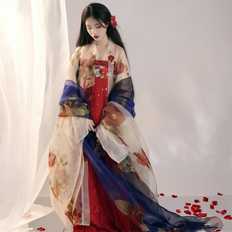 Disfraz de Hanfu tradicional de estilo chino, vestidos de princesa mejorados, hada elegante, hermosa chica asiática, moda Retro