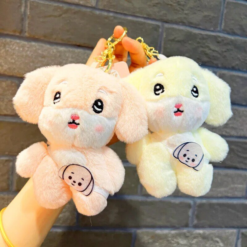 Porte-clés en peluche de chien de dessin animé mignon pour enfants, pendentif de sac en peluche Anime, décoration de sac à dos, beurre, Kawaii, cadeaux pour enfants, 10cm