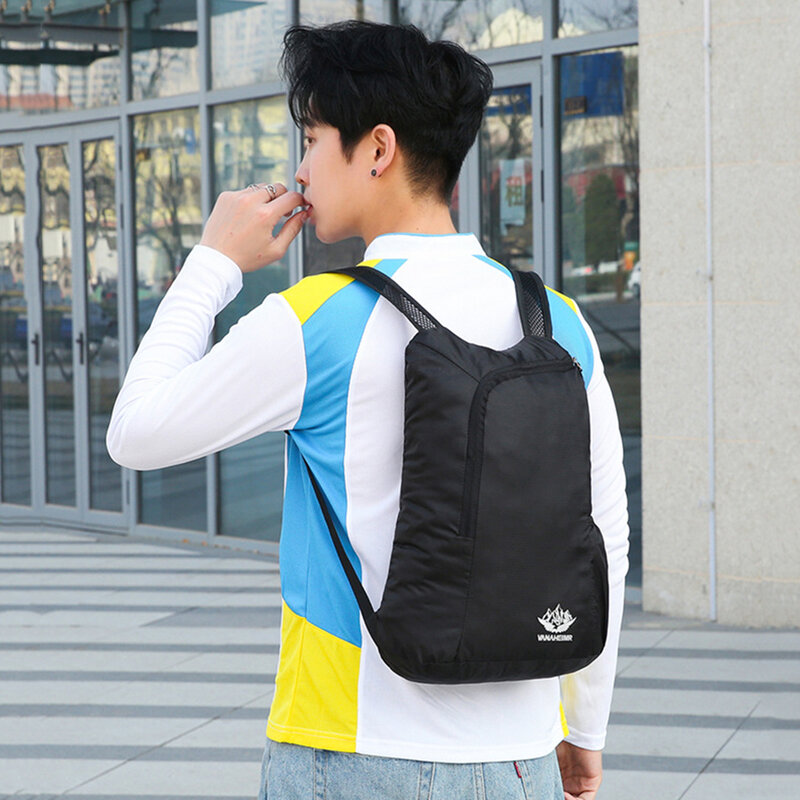 Lightweight Portable Foldable Backpack Men Women Waterproof Outdoor Pack Folding Wider Shoulder Straps Slip Pocket Travel Hiking