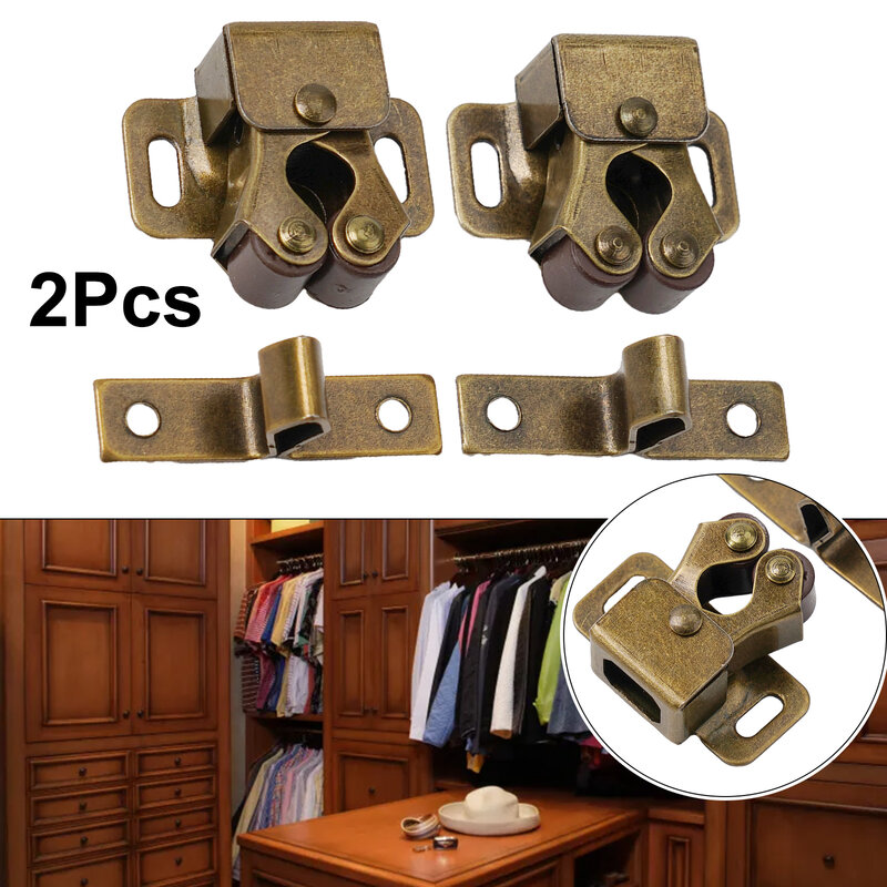 2PCS Magnet Catches Cabinet Door Stop Closer Stoppers Damper Buffer For Wardrobe Furniture Hardware Door Suction Spring Buckle