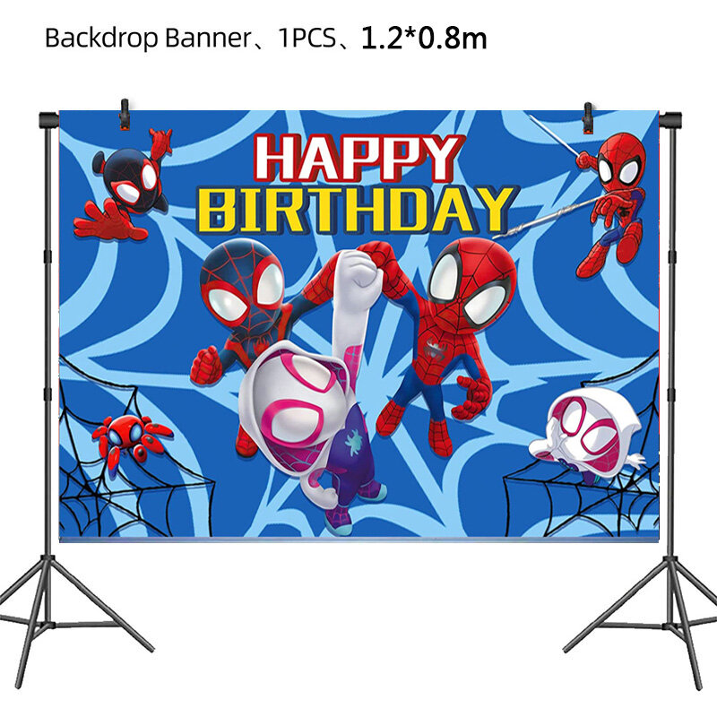 Nowa dekoracja urodzinowa motywu SpiderMan Spidey marvela i jego niesamowici przyjaciele balon z folii aluminiowej jednorazowe zastawy stołowe