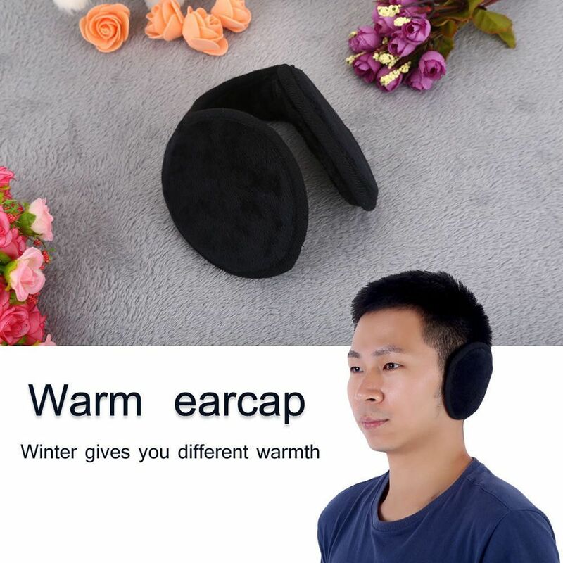 Envoltório aquecedor de orelha masculino, Earmuff preto, Grip Ear Lap, inverno