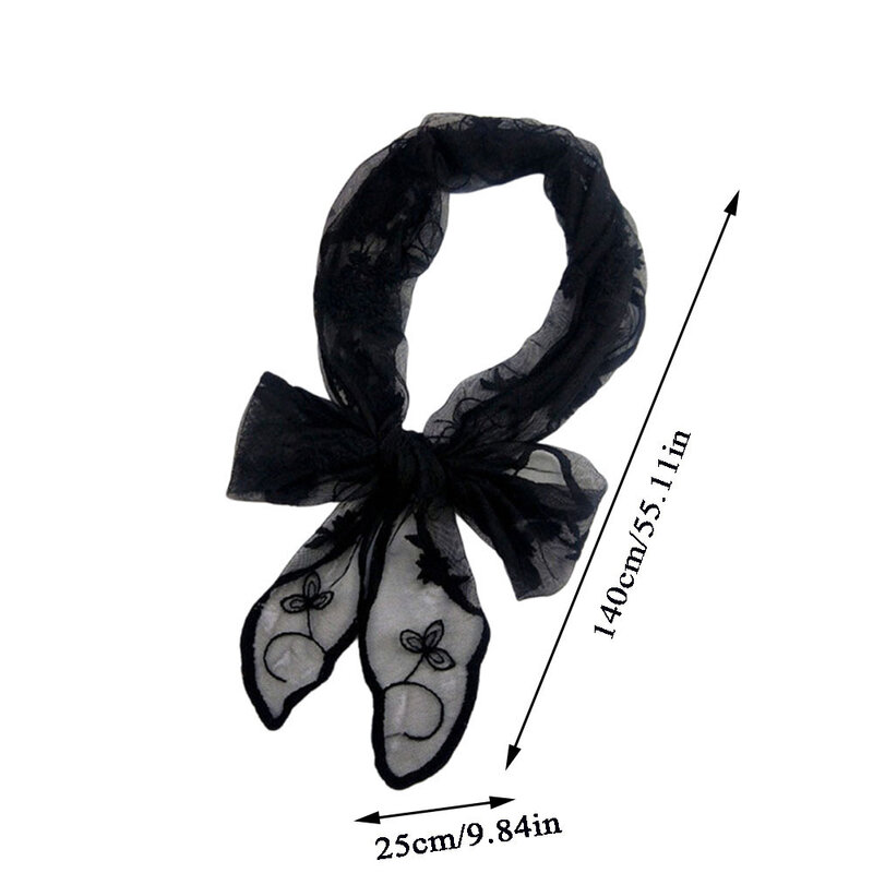 花柄の透明なシルクスカーフ,長い透かし彫りのヘッドスカーフ,小さなヘッドスカーフ,メッシュヘッドスカーフ,ヘアバンド