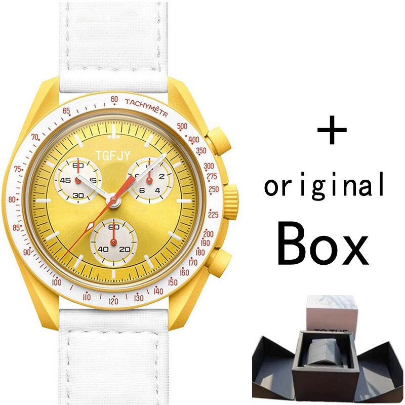 Reloj para hombre con caja de plástico, cronógrafo Original con código de tiempo, exploración de planetas AAA, regalo superior